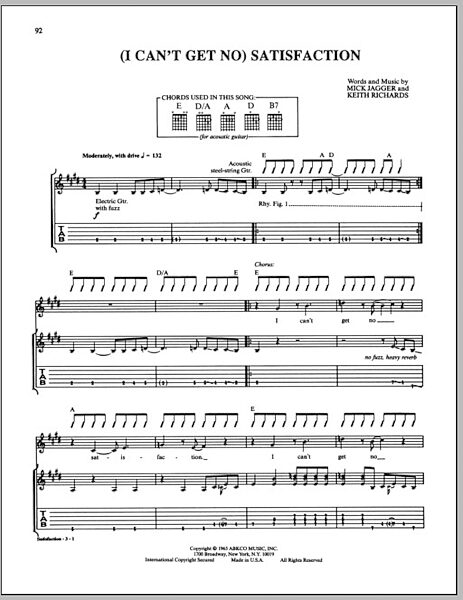 open zoom image for (I Can't Get No) Satisfaction - Guitar TAB, New, Main