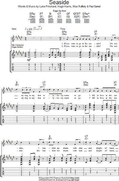 open zoom image for Seaside - Guitar TAB, New, Main
