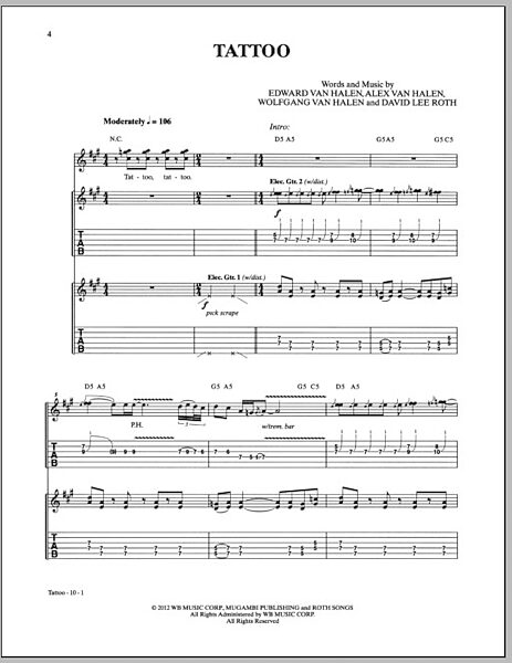 open zoom image for Tattoo - Guitar TAB, New, Main