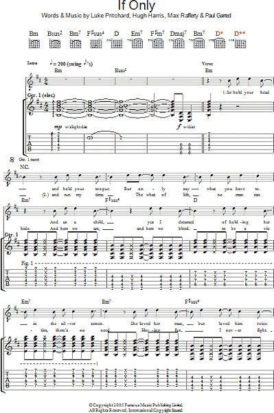 open zoom image for If Only - Guitar TAB, New, Main
