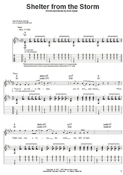 open zoom image for Shelter From The Storm - Guitar Tab Play-Along, New, Main