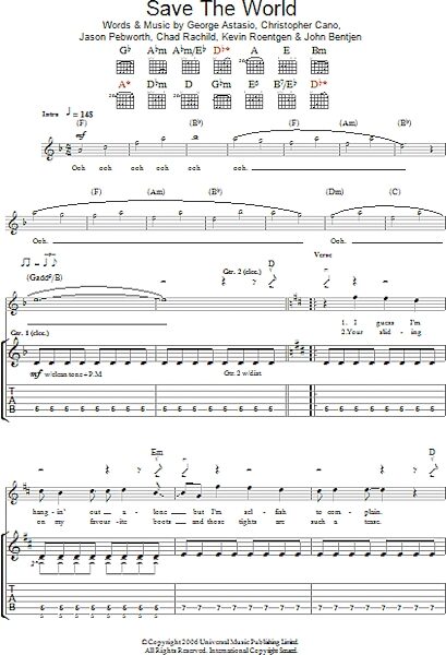 open zoom image for Save The World - Guitar TAB, New, Main