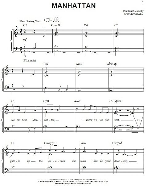 open zoom image for Manhattan - Easy Piano, New, Main