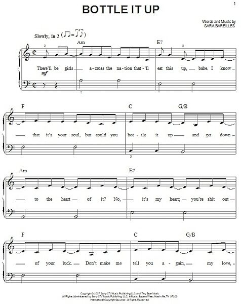 open zoom image for Bottle It Up - Easy Piano, New, Main