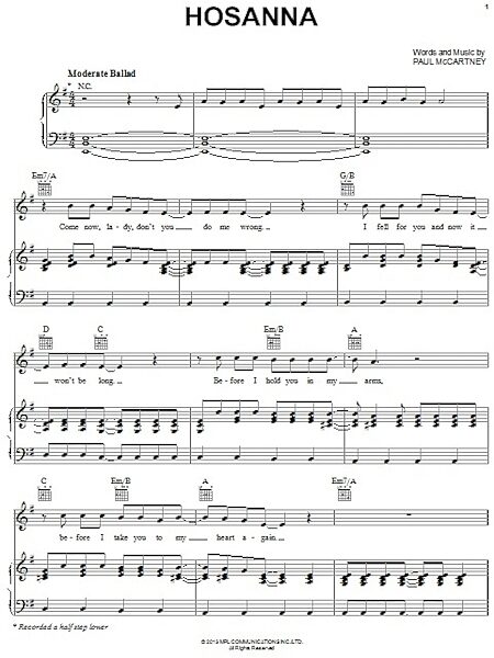 open zoom image for Hosanna - Piano/Vocal/Guitar, New, Main