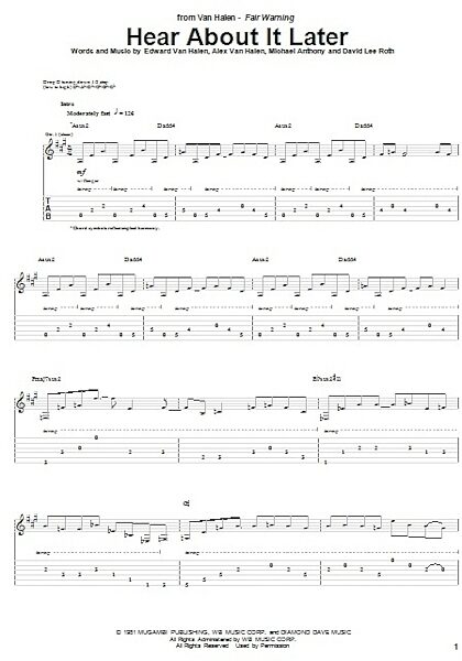 open zoom image for Hear About It Later - Guitar TAB, New, Main