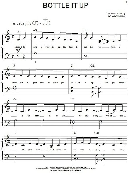 open zoom image for Bottle It Up - Big Note Piano, New, Main
