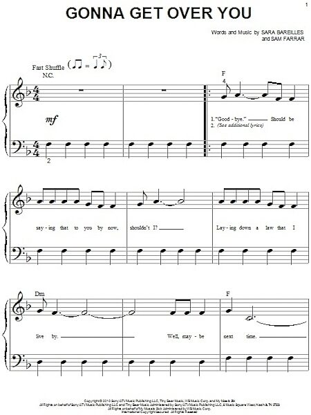 open zoom image for Gonna Get Over You - Big Note Piano, New, Main