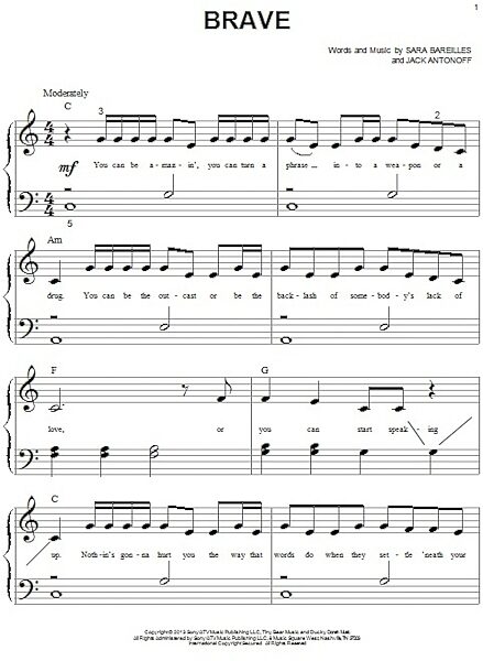 open zoom image for Brave - Big Note Piano, New, Main