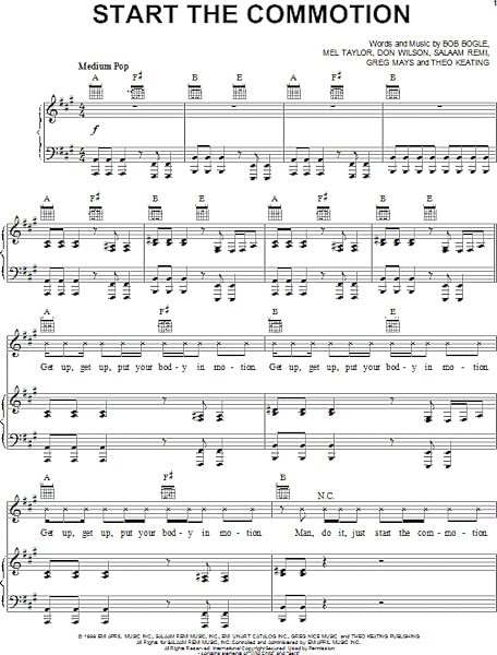 open zoom image for Start The Commotion - Piano/Vocal/Guitar, New, Main