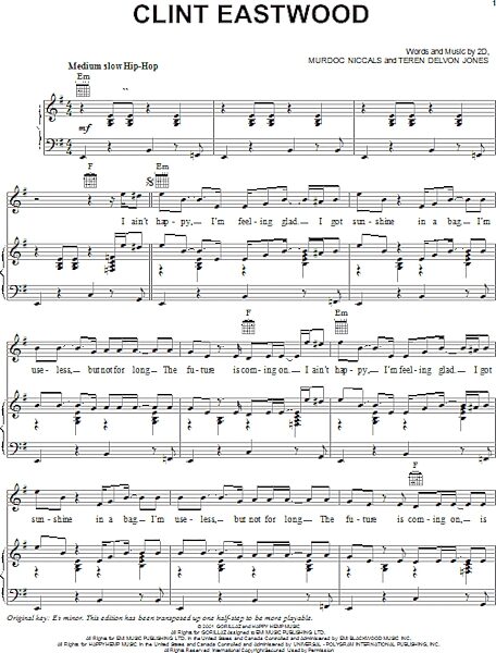 open zoom image for Clint Eastwood - Piano/Vocal/Guitar, New, Main