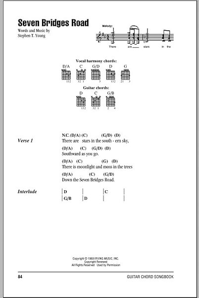 open zoom image for Seven Bridges Road - Guitar Chords/Lyrics, New, Main