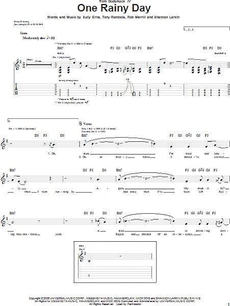 open zoom image for One Rainy Day - Guitar TAB, New, Main
