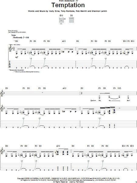 open zoom image for Temptation - Guitar TAB, New, Main