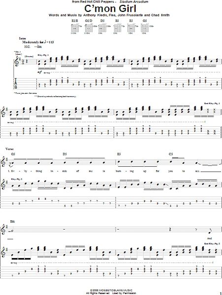 open zoom image for C'Mon Girl - Guitar TAB, New, Main