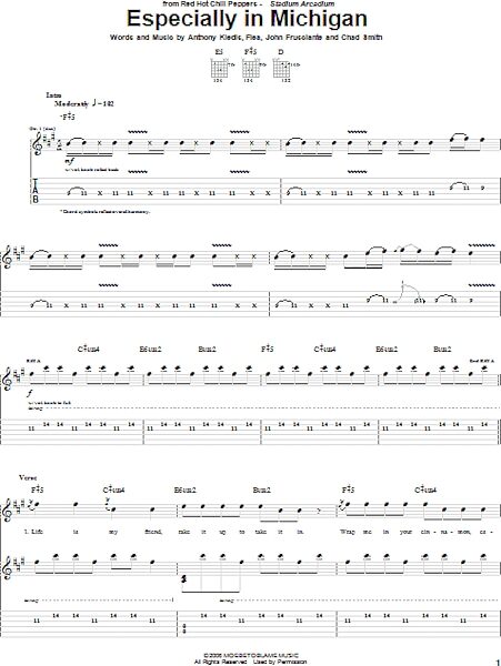 open zoom image for Especially In Michigan - Guitar TAB, New, Main