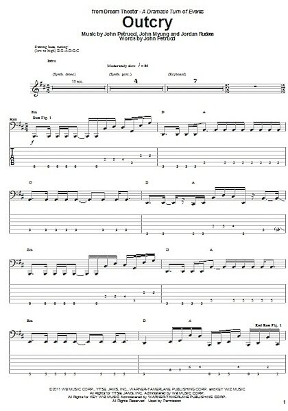 open zoom image for Outcry - Bass Tab, New, Main
