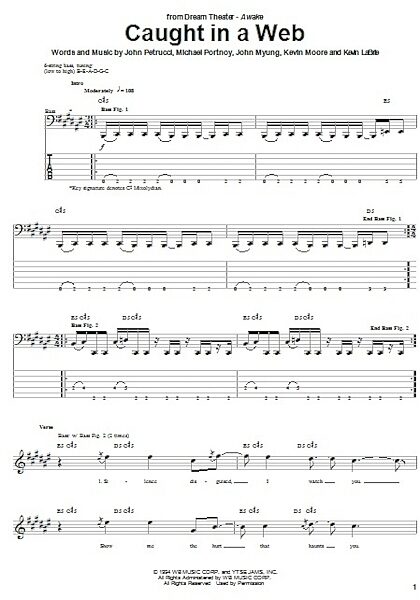 open zoom image for Caught In A Web - Bass Tab, New, Main