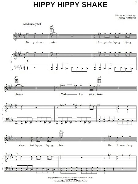 open zoom image for Hippy Hippy Shake - Piano/Vocal/Guitar, New, Main