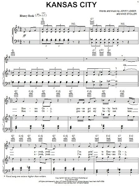 open zoom image for Kansas City - Piano/Vocal/Guitar, New, Main