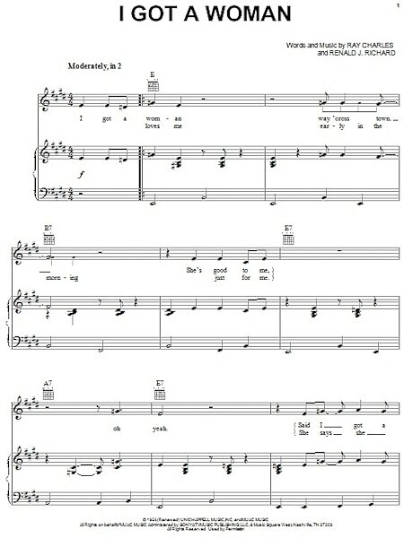 open zoom image for I Got A Woman - Piano/Vocal/Guitar, New, Main