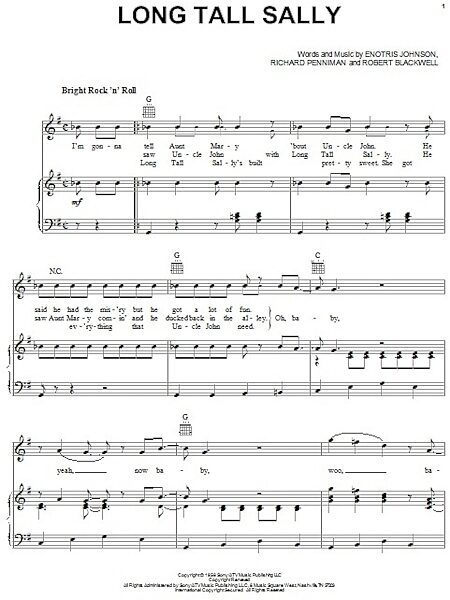 open zoom image for Long Tall Sally - Piano/Vocal/Guitar, New, Main