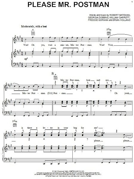 open zoom image for Please Mr. Postman - Piano/Vocal/Guitar, New, Main