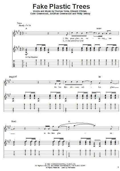 open zoom image for Fake Plastic Trees - Guitar Tab Play-Along, New, Main
