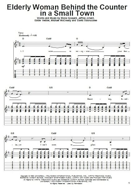 open zoom image for Elderly Woman Behind The Counter In A Small Town - Guitar Tab Play-Along, New, Main