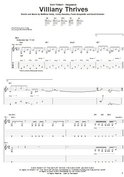 open zoom image for Villainy Thrives - Guitar TAB, New, Main