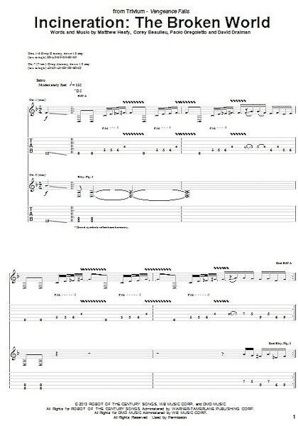 open zoom image for Incineration: The Broken World - Guitar TAB, New, Main