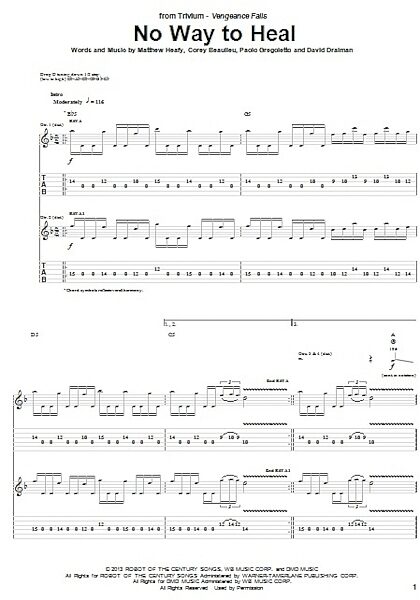 open zoom image for No Way To Heal - Guitar TAB, New, Main