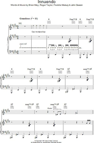 open zoom image for Innuendo - Piano/Vocal/Guitar, New, Main