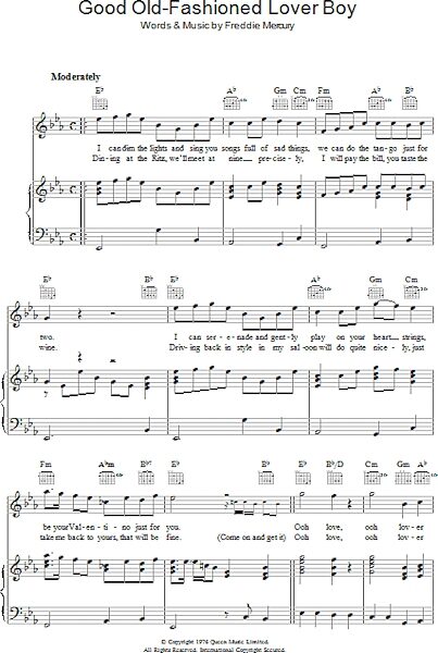open zoom image for Good Old Fashioned Lover Boy - Piano/Vocal/Guitar, New, Main