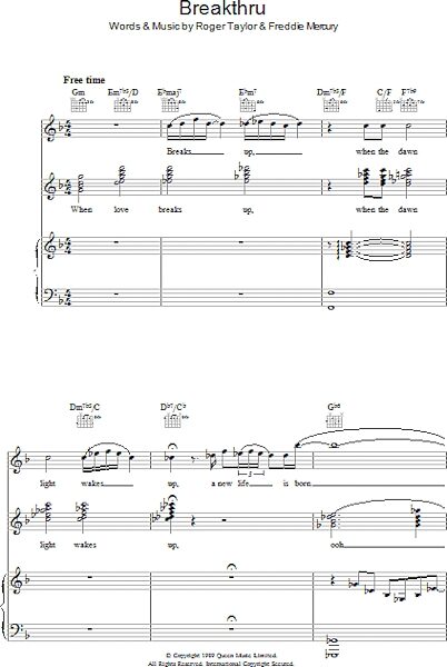 open zoom image for Breakthru - Piano/Vocal/Guitar, New, Main