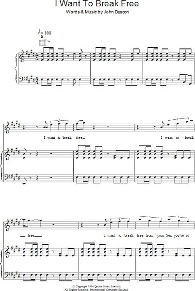 open zoom image for I Want To Break Free - Piano/Vocal/Guitar, New, Main