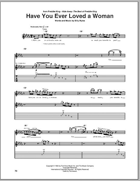 open zoom image for Have You Ever Loved A Woman - Guitar TAB, New, Main