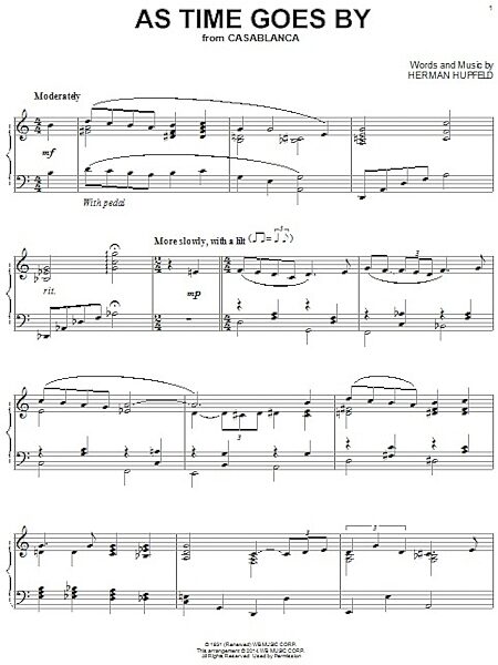 open zoom image for As Time Goes By - Piano Solo, New, Main