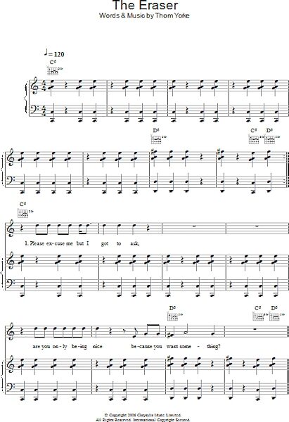 open zoom image for The Eraser - Piano/Vocal/Guitar, New, Main