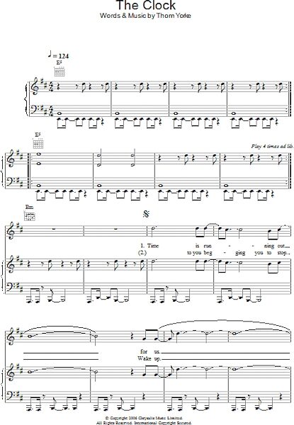 open zoom image for The Clock - Piano/Vocal/Guitar, New, Main
