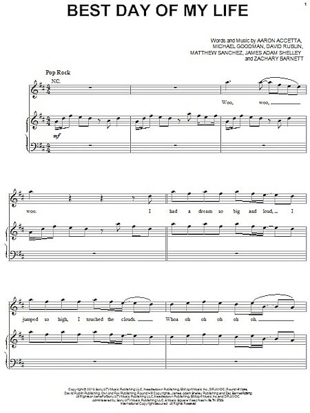 open zoom image for Best Day Of My Life - Piano/Vocal/Guitar, New, Main