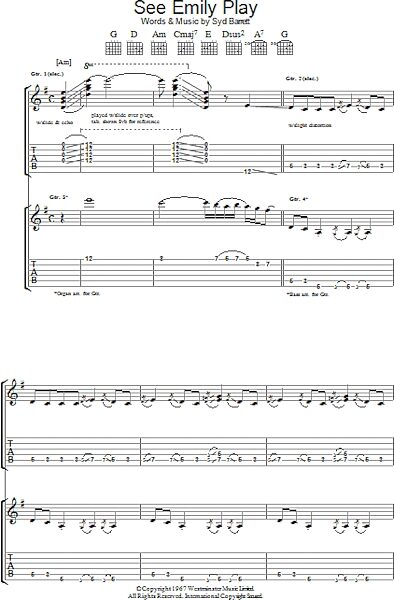 open zoom image for See Emily Play - Guitar TAB, New, Main
