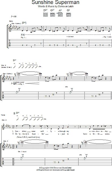 open zoom image for Sunshine Superman - Guitar TAB, New, Main