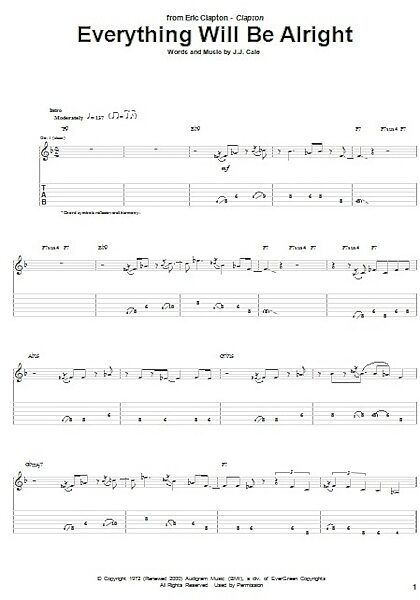 open zoom image for Everything Will Be Alright - Guitar TAB, New, Main