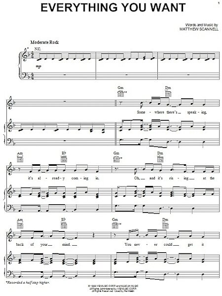 open zoom image for Everything You Want - Piano/Vocal/Guitar, New, Main