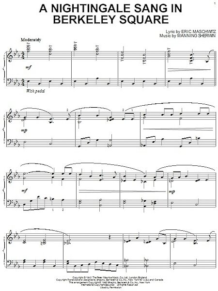 open zoom image for A Nightingale Sang In Berkeley Square - Piano Solo, New, Main