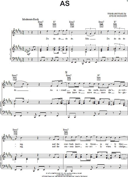 open zoom image for As - Piano/Vocal/Guitar, New, Main