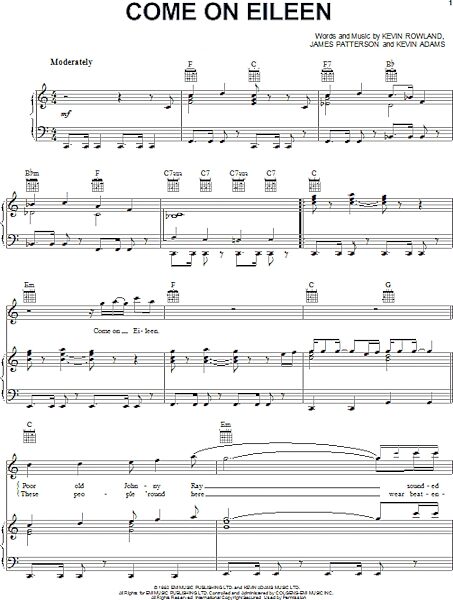 open zoom image for Come On Eileen - Piano/Vocal/Guitar, New, Main