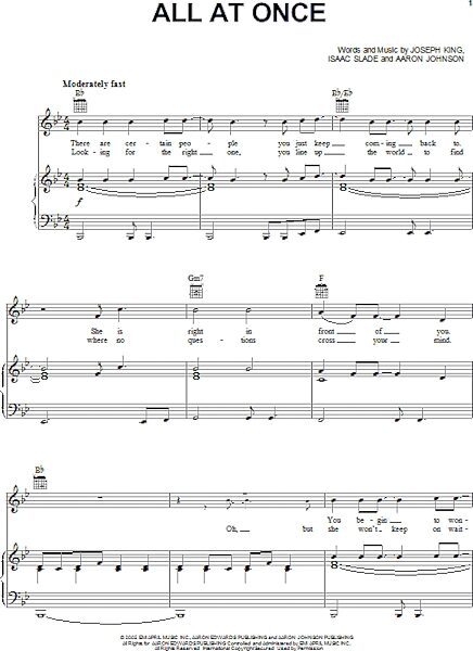 open zoom image for All At Once - Piano/Vocal/Guitar, New, Main