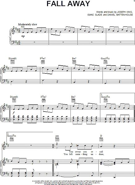 open zoom image for Fall Away - Piano/Vocal/Guitar, New, Main